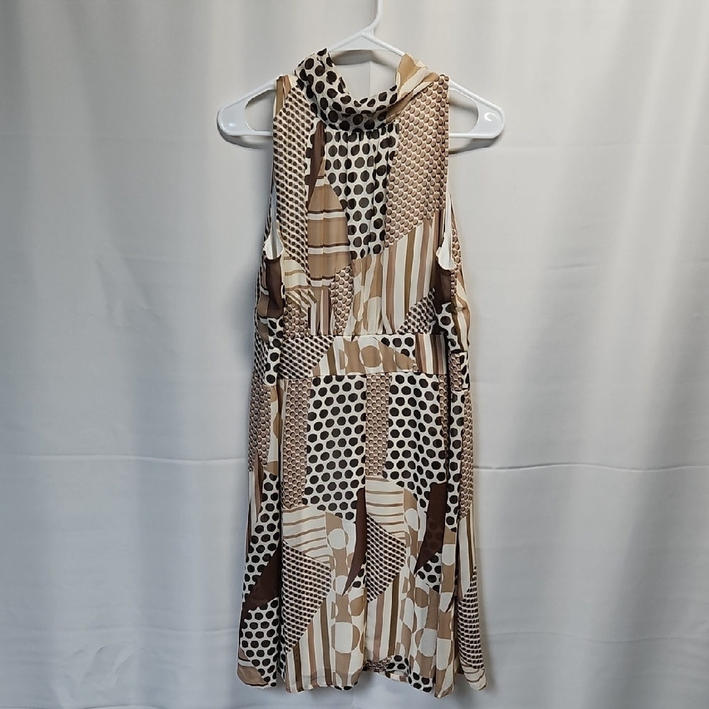I L E New York Stylish Brown and Cream Women's Dress
